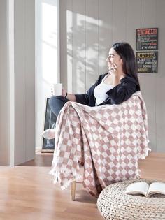 Пледы Карна "хлопок "ISABELLA" ; Коричневый"; 1.5 Karna