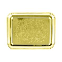 Поднос прямоугольный с гравированным рисунком латунный Кольчугинский мельхиор
