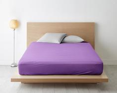 Простыня на резинке поплин гл/кр "Ночь Нежна" Баклажан, Размер: 140 х 200