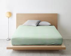 Простыня на резинке из поплина "Ночь Нежна" Сван (зеленая), Размер: 140 х 200