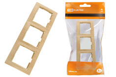 Рамка TDM ELECTRIC 3-х постовая горизонтальная "ЭКО" (сосна) "Таймыр" SQ1814-0228