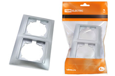 Рамка TDM ELECTRIC 2-х постовая горизонтальная серебр. металлик "Лама" SQ1815-0230