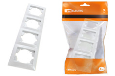 Рамка TDM ELECTRIC 4-х постовая вертикальная белая "Лама" SQ1815-0035