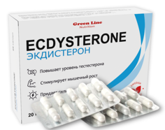 Бустер тестостерона Экдистерон 400 мг, БАД Ecdysterone-S 20 порций Green Line Nutrition