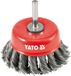 Щетка для дрели чашка, 75 мм, стальная, крученая YATO yt4752
