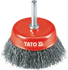 Щетка для дрели чашка, 75 мм, стальная, рифленая YATO yt4751