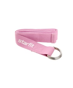 Ремень для йоги Starfit Core Yb-100 186 см, хлопок, розовый пастель