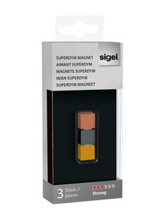 Магнит для досок artverum gl724 "сильный" 3 шт, кубик 11мм, цв: золото, медь, титан Sigel