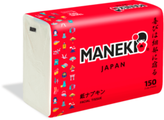 Салфетки бумажные Maneki RED 2 слоя белые 150 шт