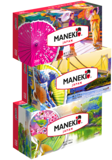 Салфетки бумажные Maneki DREAM 2 слоя белые 200 шт/коробка спайка с ручкой 3 коробки
