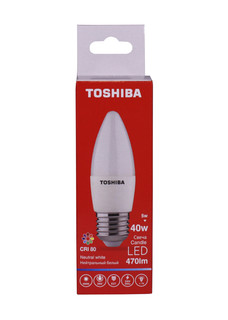 Лампа светодиодная TOSHIBA 5 Вт Е27 свеча C35 4000 K нейтральный свет 220В матовая