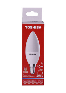 Лампа светодиодная TOSHIBA 5 Вт Е14 свеча C35 4000 K нейтральный свет 220В матовая