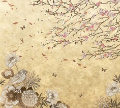 Фотообои Divino Decor "Винтажные цветы 300х270см"