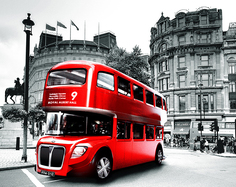 Фотообои Divino Decor/C коллекцияC-389Красный автобус300х238 см