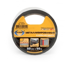 Лента Aviora металлизированная двусторонняя на полипропиленовой основе 50 мм х 50 м