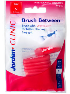 Межзубные ершики JORDAN CLINIC BRUSH BETWEEN 0,5 mm размер S, красный