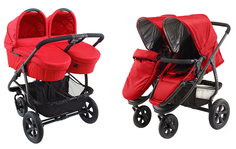 Коляска 2 в 1 для двойни Cozy Dou red