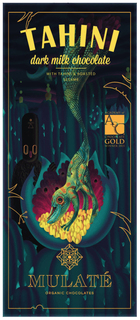 Шоколад молочный Mulate tahini с кунжутной пастой и семенами кунжута 45 % какао 80 г