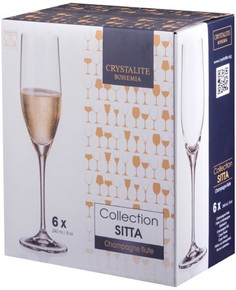 Бокалы для шампанского Crystalite Bohemia Sitta 240 мл 6шт