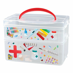 Контейнер для лекарств Econova 2 секции 24,5 х 16 х 16,5 см прозрачный в ассортименте