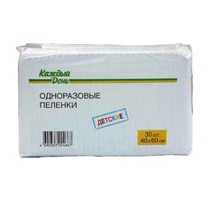 Пеленки Каждый день одноразовые впитывающие 40 х 60 см 30 шт