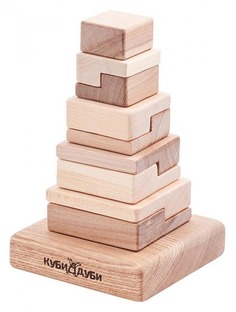 Игрушка для новорожденных Пирамидка Куби Дуби Техно деревянная в ассортименте
