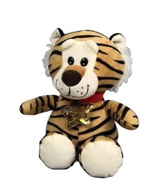 Мягкая игрушка Символ года Тигр новогодний Пуффи 23 см