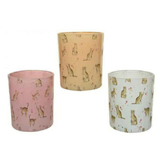 Подсвечник Decoris Котики стеклянный 7 х 7 х 8 см в ассортименте