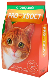 Сухой корм для кошек ProХвост, говядина, 0.35кг