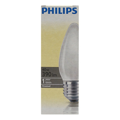 Лампа накаливания Philips 40W Е27 Свеча прозрачная