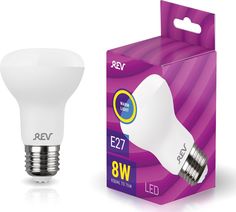 Лампочка светодиодная LED, рефлектор Е27 8W 2700K теплый свет REV