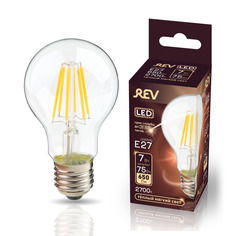 Лампочка светодиодная FILAMENT, груша E27 7W 2700K DECO Premium теплый свет REV
