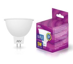 Лампочка светодиодная LED, MR16 GU5.3 5W 2700K теплый свет REV