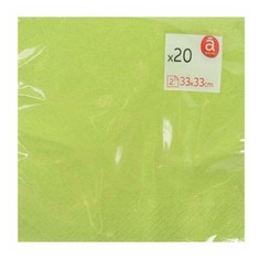 Салфетки бумажные Actuel трехслойные зеленые 40 х 40 см 20 шт