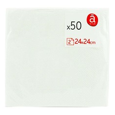 Салфетки бумажные Actuel двухслойные 24 х 24 см 50 шт