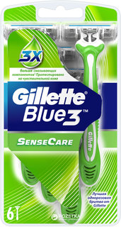 Станок для бритья Gillette BLUE 3 SenseCare одноразовый 6 шт
