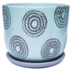 Горшок для цветов бирюзовый No Brand