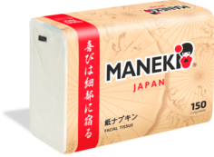Салфетки бумажные Maneki KABI 2 слоя белые 150 шт