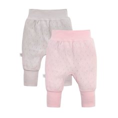Ползунки 2 шт. Мамуляндия 21-4005-3 Ажур 21 розовый/серый р.62