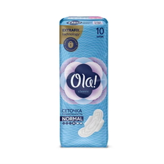 Прокладки женские гигиенические поверхность сеточка OLA! CLASSIC WINGS NORMAL 10 шт