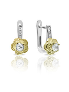 Серьги из серебра с фианитом SKAZKA Natali Romanovoi 50929