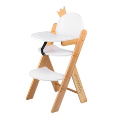 Растущий стул Amarobaby ECO, CROWN, белый, деревянный, массив бука/клееный шпон