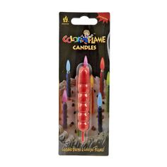 Свеча декоративная в пластиковой оболочке "Color flame" d=1,5см. h=9см. ENS GROUP