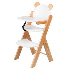 Растущий стул Amarobaby ECO, BEAR, белый, деревянный, массив бука/клееный шпон