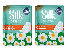 Комплект OLA! SILK SENSE ULTRA SUPER Прокладки ультратонкие Ромашка 8 шт/уп.х2 уп.
