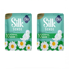 Комплект OLA! SILK SENSE ULTRA NORMAL Прокладки ультратонкие Ромашка 10 шт/уп.х2 уп.