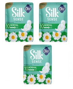 Комплект OLA! SILK SENSE ULTRA NORMAL Прокладки ультратонкие Ромашка 10 шт/уп.х3 уп.