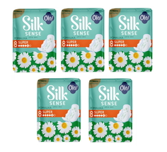 Комплект OLA! SILK SENSE ULTRA SUPER Прокладки ультратонкие Ромашка 8 шт/уп.х5 уп.