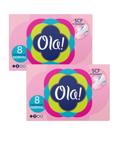 Тампоны женские гигиенические OLA! NORMAL Шелковистая поверхность 8 шт/упак.х 2 упак.