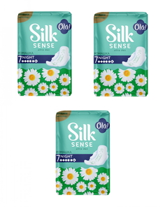 Комплект OLA! SILK SENSE Прокладки ультратонкие ночные Ромашка 7 шт./упак.х 3 уп.